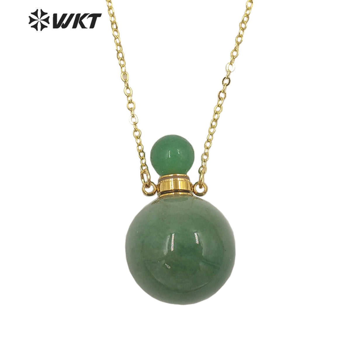 WT-N1442 WKT Best 2023 Newest Natural Aura Cluster Quartz Women Simple Hoop Aura Perfume Bottle Necklace