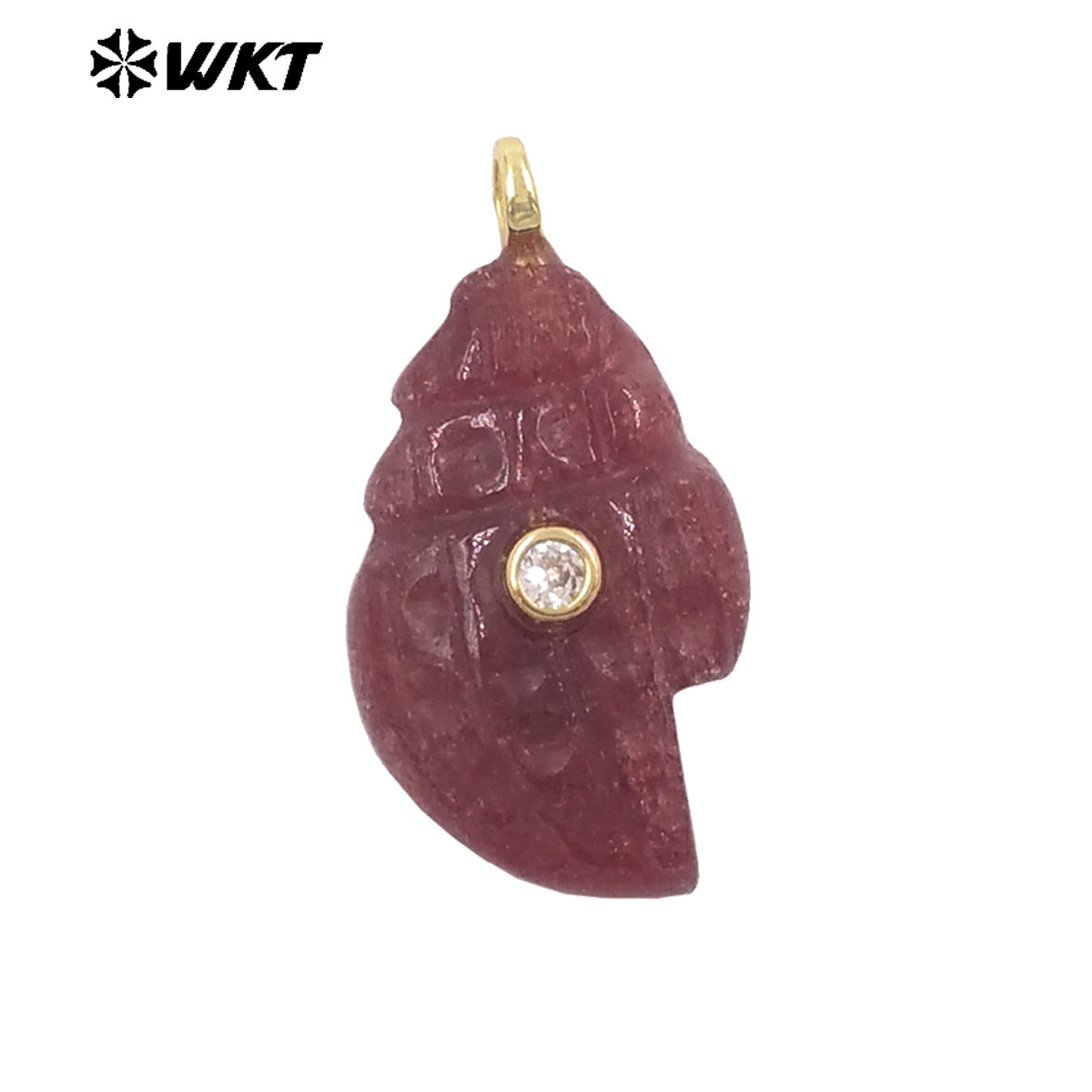 WT-P2122 Popular Lovely Style Natural Gemstones And Zircon Conch Shape Pendants For Handmade Earrings DIY Accessories