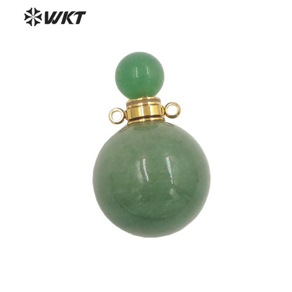 WT-P1930 Fashion Design Trendy New Precious Knife Shaped Colorful Stone Crystal Quartz Perfume Bottle Pendants