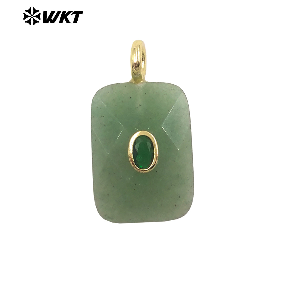 WT-P2107 High Quality Colorful Zircon And Natural Gemstone Faceted Rectangle Pendants As Women Simple Jewelry Accessories