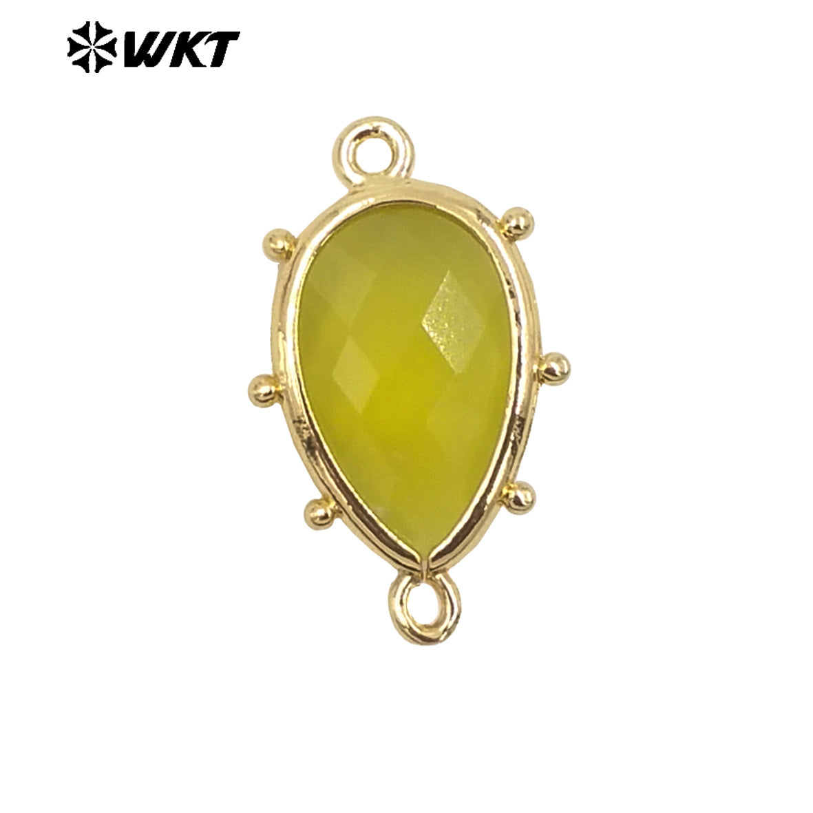 WT-C329 WKT Spring Series Candy Color Lovely Small Teardrop Natural Sun Stone Bracelet Connectors for DIY Jewelry Making