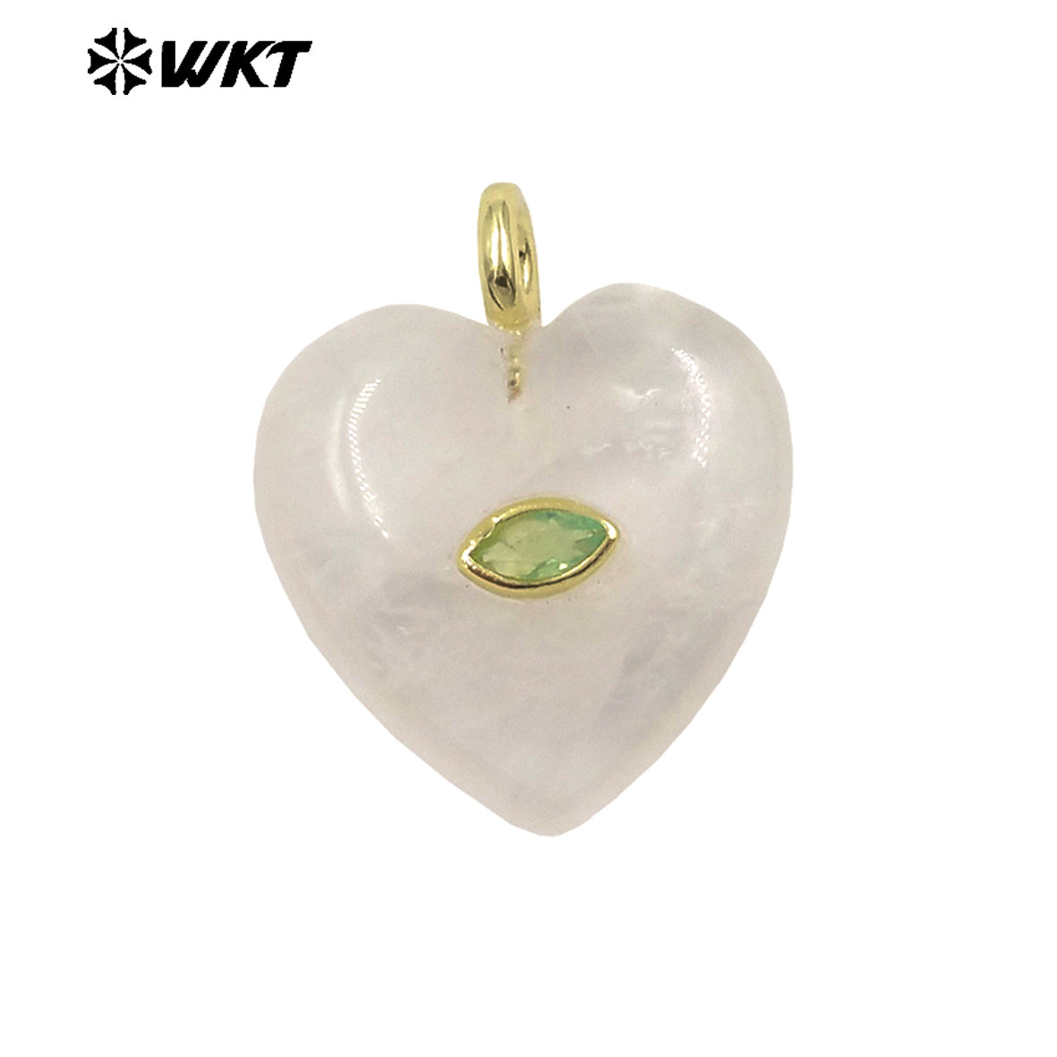 WT-P2042 Popular Sale Lapis Natural Stone Gold Plated Zircon Heart Shape Pendants For Romantic Women Necklace DIY Making