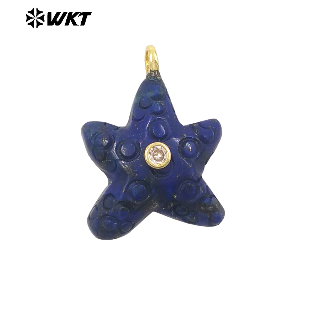 WT-P2108 Lovely Sweet Style Zircon And Natural Gemstones Starfish Shape Small Pendants For Girl Friends Necklace Jewelry DIY