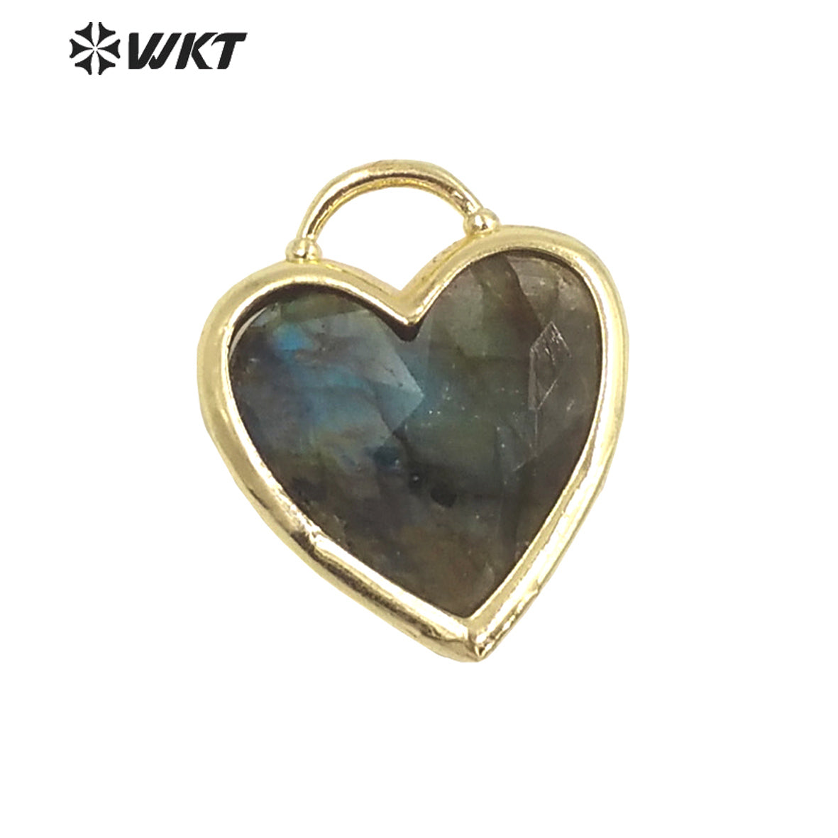 WT-P1857 Newest Lovely Small Size Gemstone Made Heart Pendant Fashion Gold Bezel Natural Handmade Amethyst Stone Heart Charms