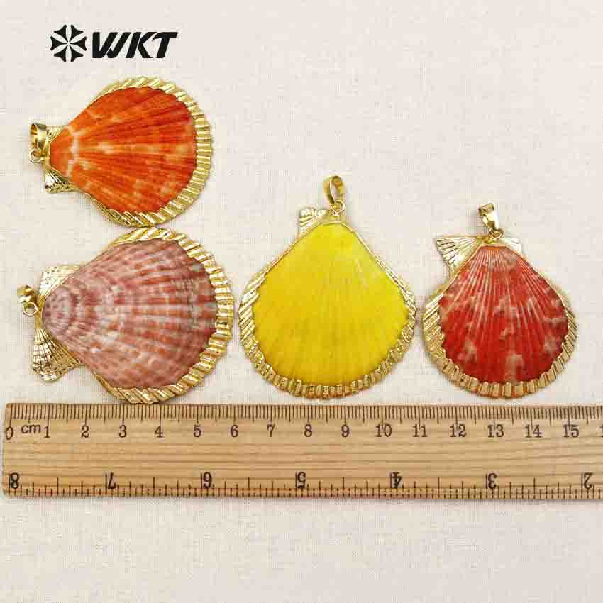 WT-JP006 New!! 24k Gold Plated Shell Jewelry Pendants, Electroplated Shell Pendants