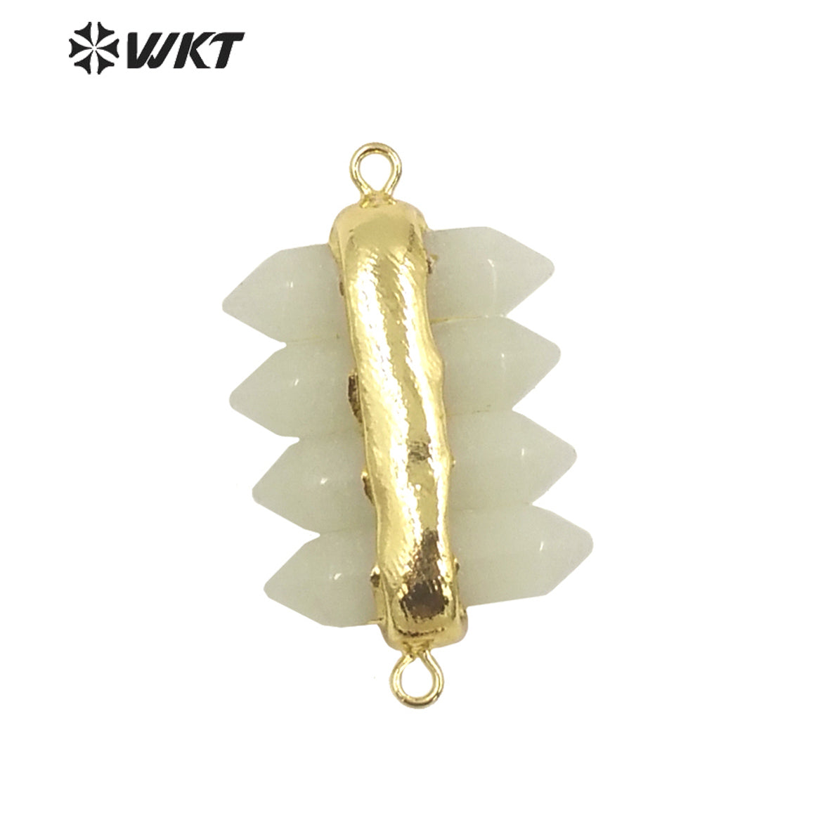 WT-C325 Amazing 4 Crystal Quartz Point With Double Loops Energey Gemstone Connectors Women Jewelry for Bracelet Make