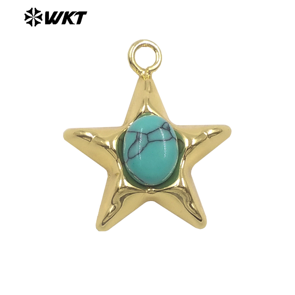 WT-P2133 Wonderful Design Gold Electroplated Natural Gemstones Star Shape Tiny Pendants For Friend Jewelry Gift DIY Making