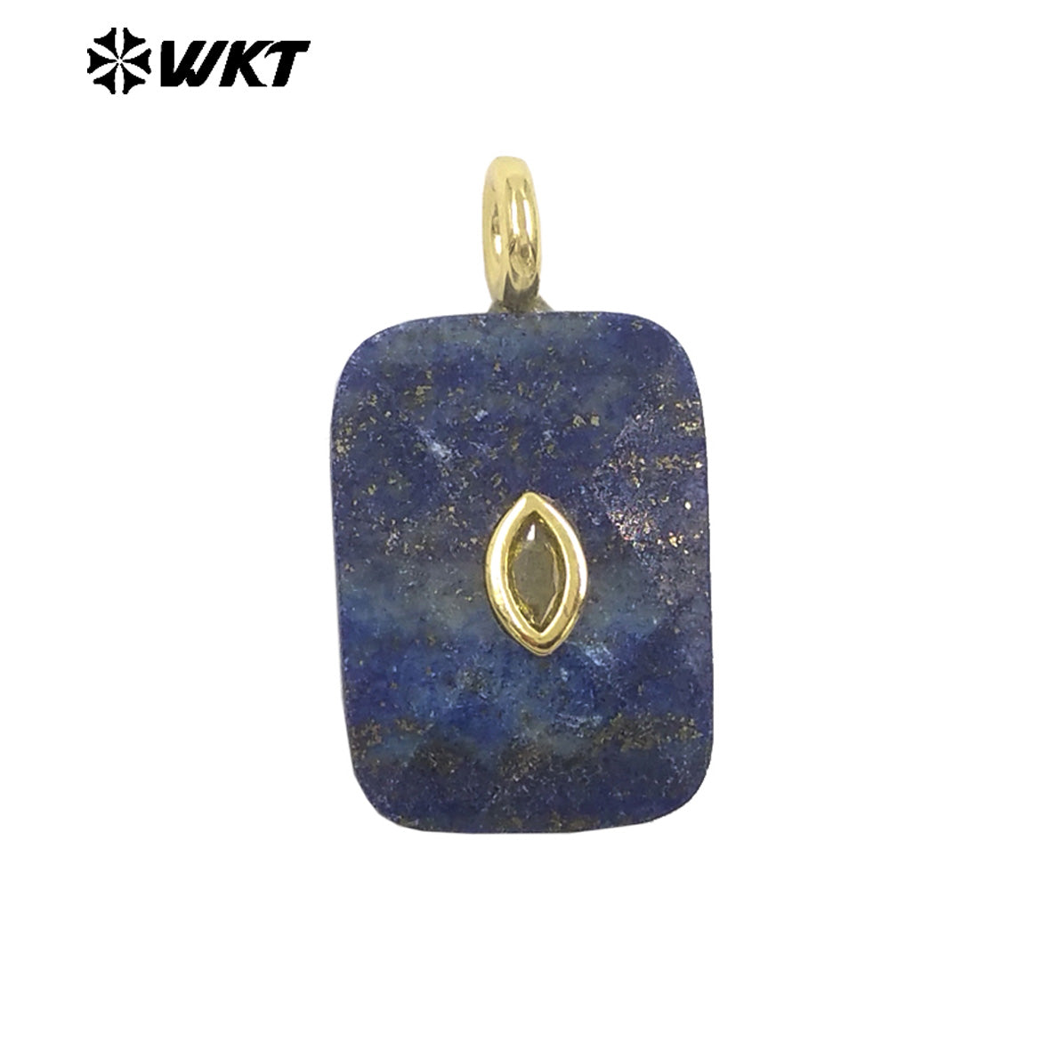 WT-P2139 Factory Wholesale Eye Shape Zircon And Natural Gemstones Square Faceted Pendants As Simple Style Jewelry Findings