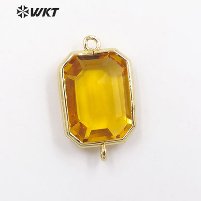 WT-C317 WKT Lapis/ Labradorite Gemstone Connectors for Jewelry Findings Amethyst Amazonite Stone for Bracelet