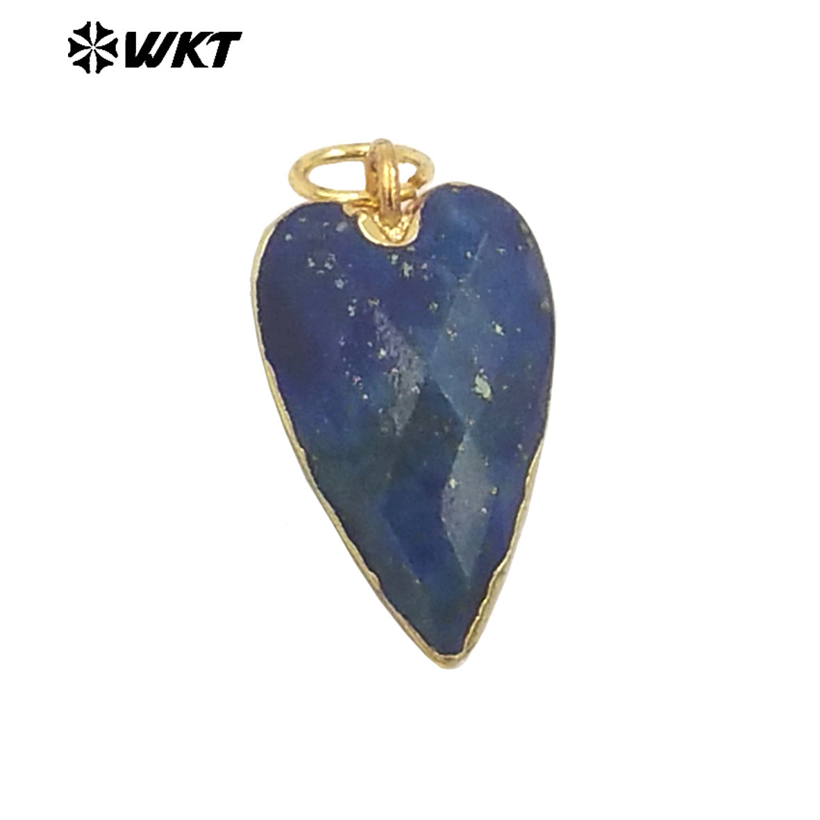 WT-P1965 Wholesale Fashion Gold Plated Long Drop Hand Carved Double Faceted Heart Stone Jewelry Pendants