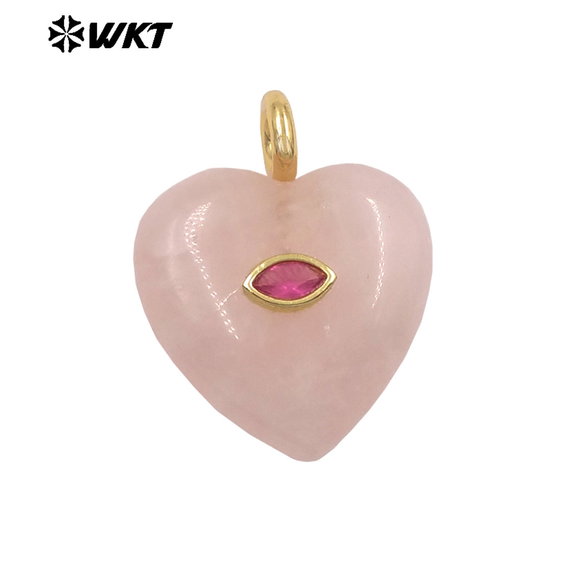 WT-P2042 Popular Sale Lapis Natural Stone Gold Plated Zircon Heart Shape Pendants For Romantic Women Necklace DIY Making