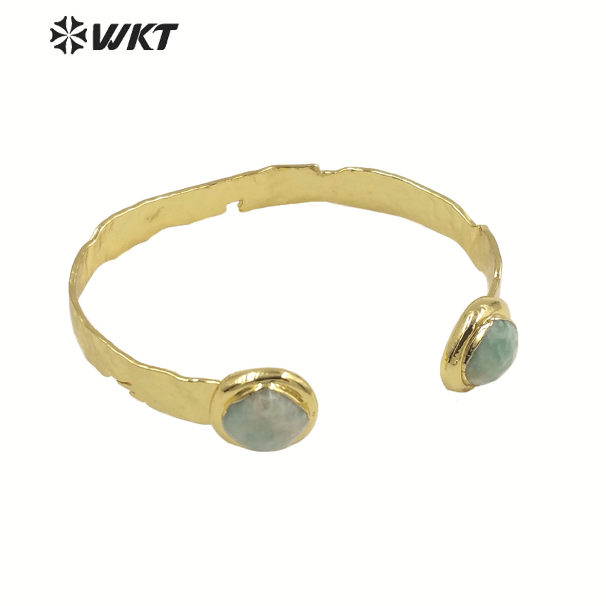 WT-B640 WKT Lovely Fashion Design Trendy Gift for Women Gemstone C Shaped Natural Colorful Gemstone Bracelets