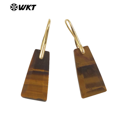 WT-E778 New Arrival Women Earrings Natural Gemstone Unique Design Geometric Shape For Ladies Birthday Charming Jewelry