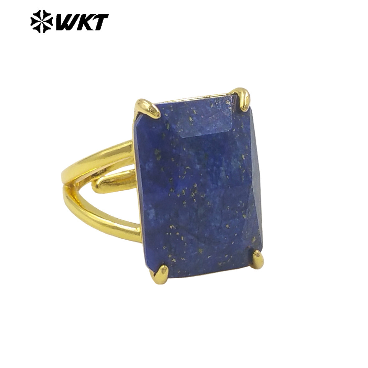 WT-R529 WKT New Design Gorgeous Natural Faceted Gemstone Claw Setting Square Amethyst Stone Anniversary Women Ring