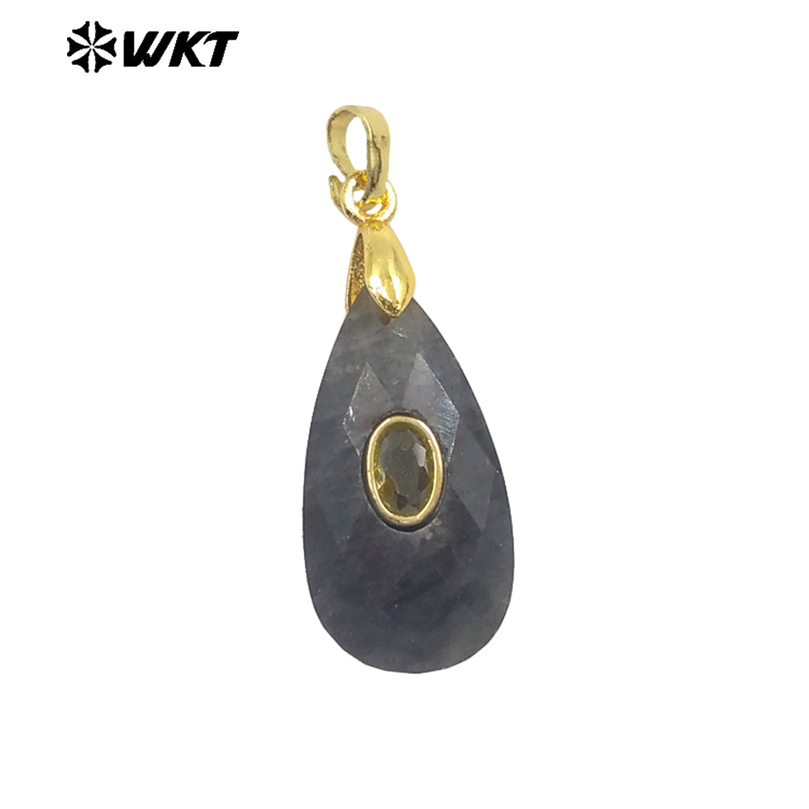 WT-P2044 New Arrival Natural Stone And Zircon Waterdrop Shape Lovely Charms Pendant As Women Elegant Earrings DIY Accessory