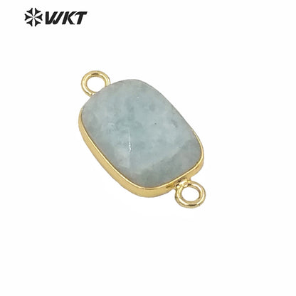 WT-C298 Wholesale Euorope Hot Sale Natural Faceted Stone Jewelry Connectors Populared Women Gold Bezel Stone Connectors