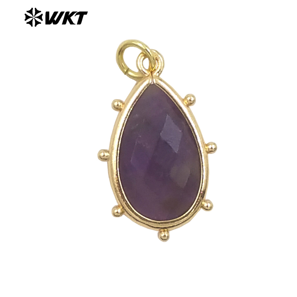 WT-P1974 Wholesale Fashion Tiny Gold Plated Teardrop Natural Faceted Precious Gemstone Lapis Attractive Eye Charms