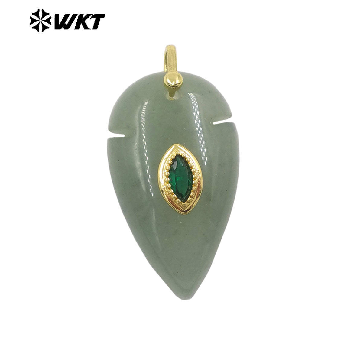 WT-P2144 New Product Colorful Zircon And Natural Gemstones Pointed Waterdrop Shape Gold Pendants For Unique Jewelry Making