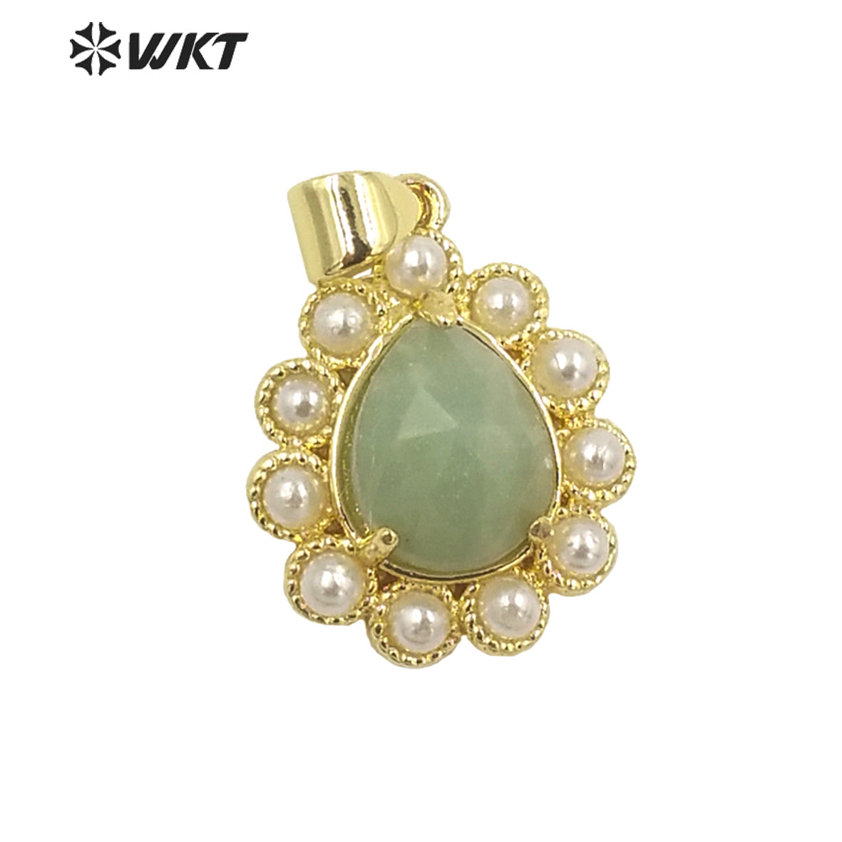 WT-JP359 New Fashion Gold Tiny Drop Charming Gold Plated Natural Gemstone Pendants With Different Stone Setting