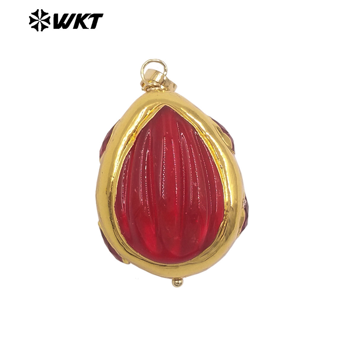WT-P2071 Wonderful 18K Gold Electroplated Colorful Glaze Hand Carved Waterdrop Shape Pendants For Women Necklace DIY Making