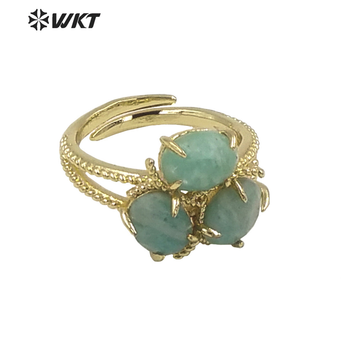 WT-R484 WKT Fashion Design Trendy Gift for Women Colorful Flower Shaped High Quality Gorgeous Natural Gemstone Stone Ring