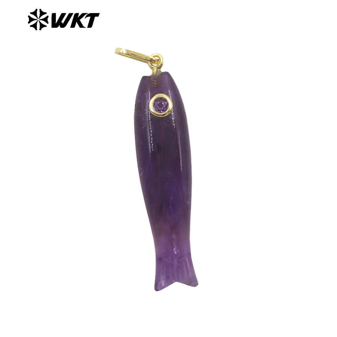 WT-P2114 Interesting Cute Style Natural Gemstones And Zircon Long Fish Shape Charms Pendants For Women Trendy Earrings DIY