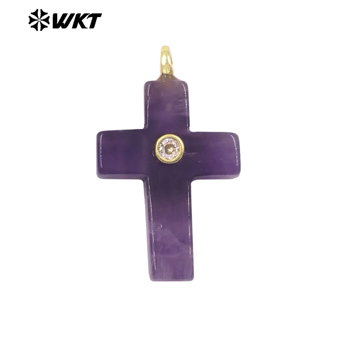 WT-P2110 High Quality Natural Gemstones Setting In Zircon Cross Shape Charms Pendants For Women Handmade Earrings Design