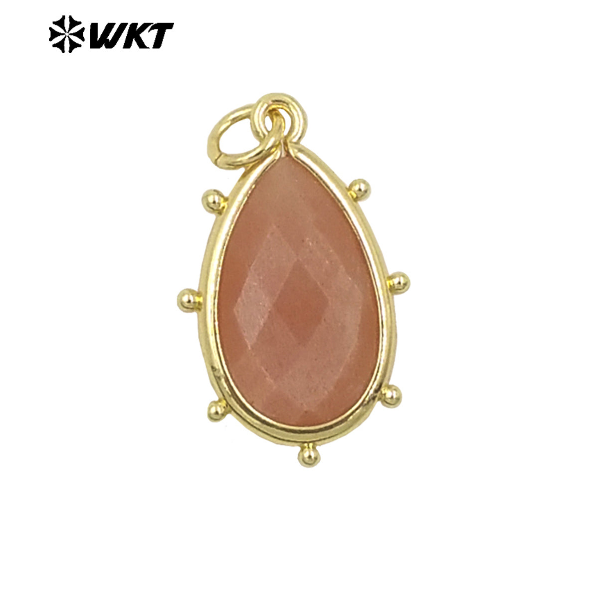 WT-P1974 Wholesale Fashion Tiny Gold Plated Teardrop Natural Faceted Precious Gemstone Lapis Attractive Eye Charms
