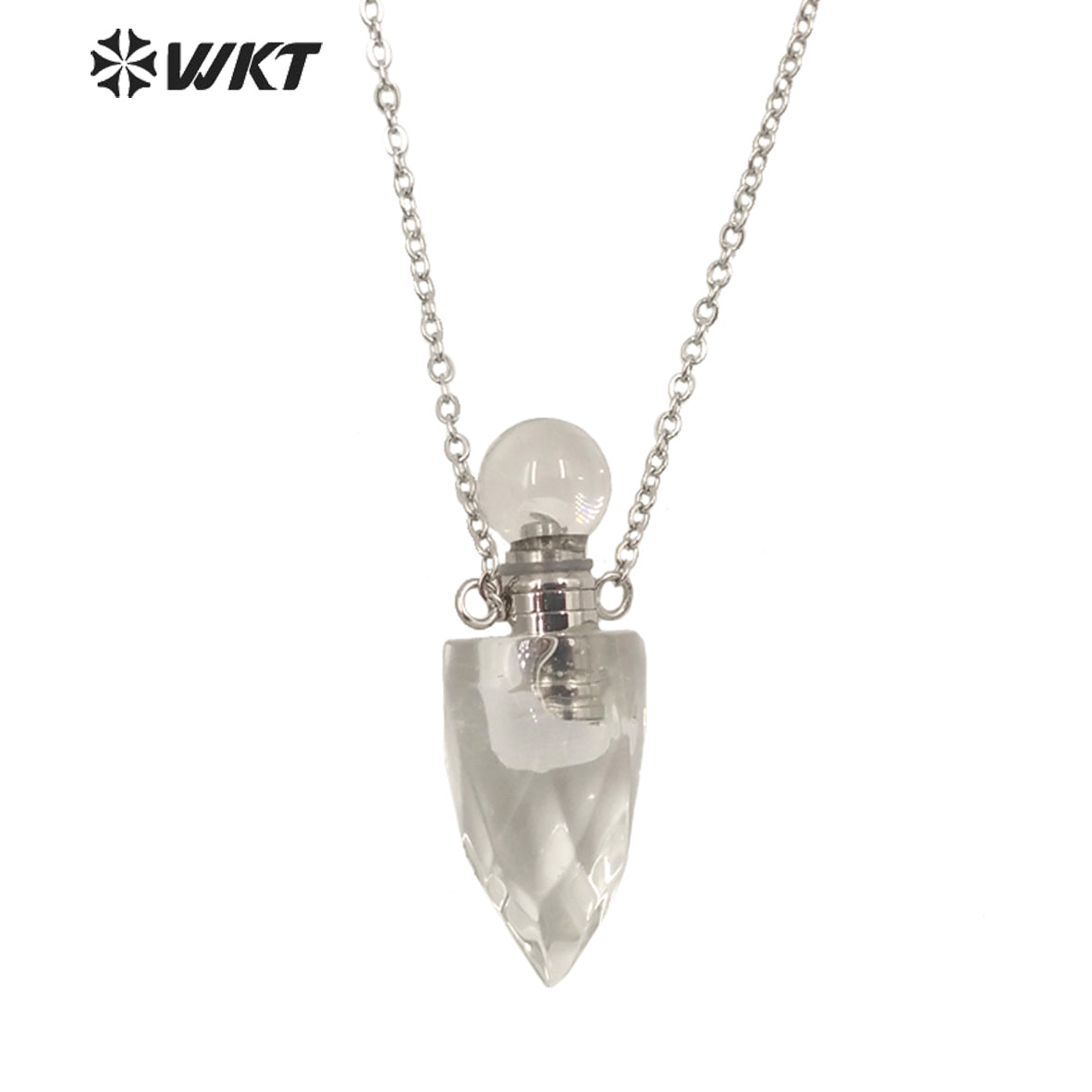 WT-N1370 Attractive Necklace Perfume Bottle Pendant Colorful Stone Pendant Necklace Women Jewelry Natural Stone Necklace