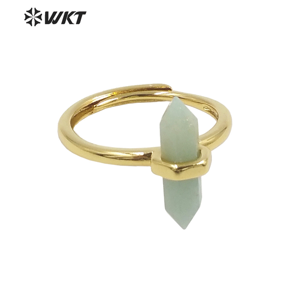 WT-R403 Natural Gemstone Amethyst Rose Quartz Crystal Quartz Pendant Hexagonal Delicate Pendant As Women Gifts Gemstone Ring
