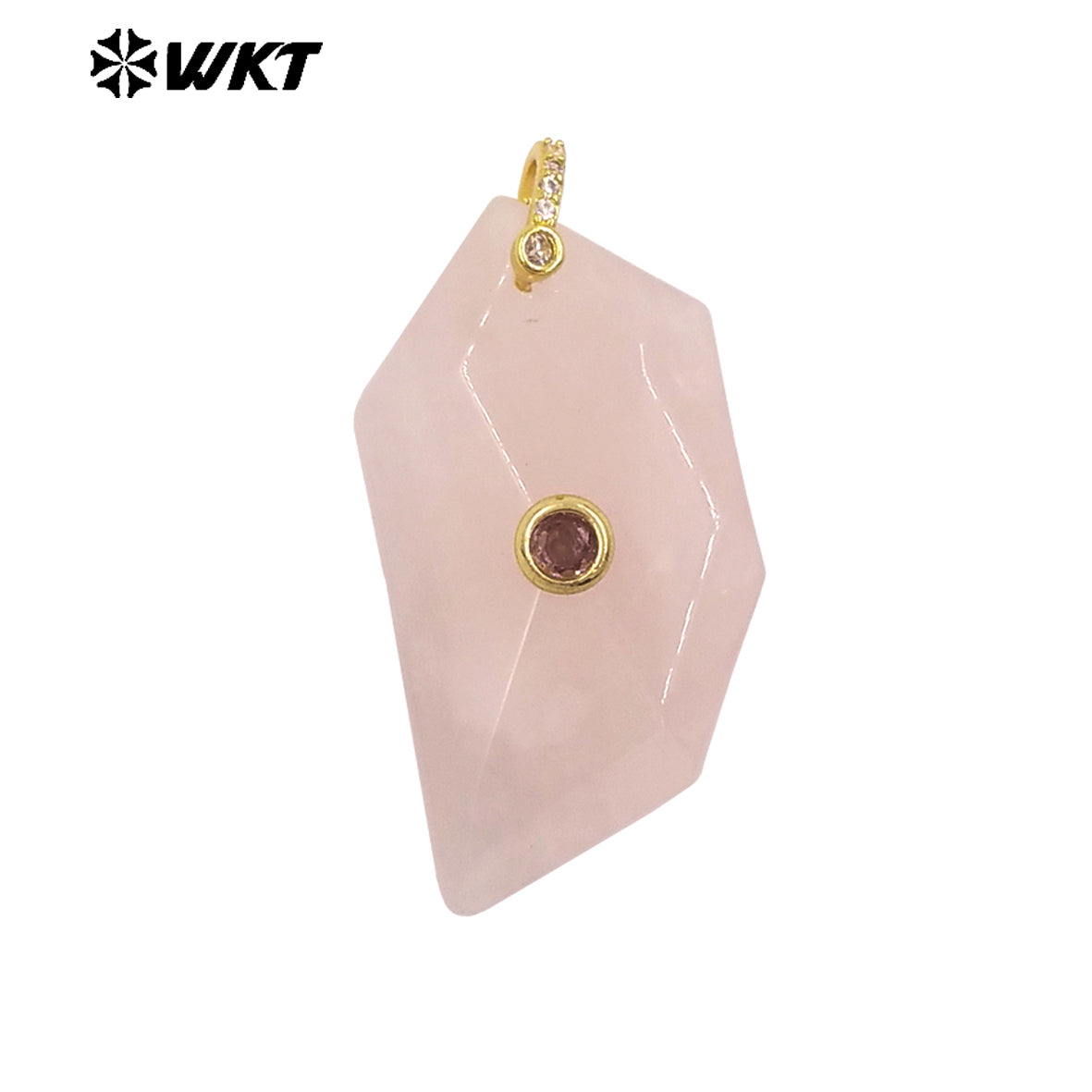 WT-P2145 Factory Wholesale Natural Gemstones Setting In Zircon Geometric Shape Gold Pendants For Women Earrings Handmade