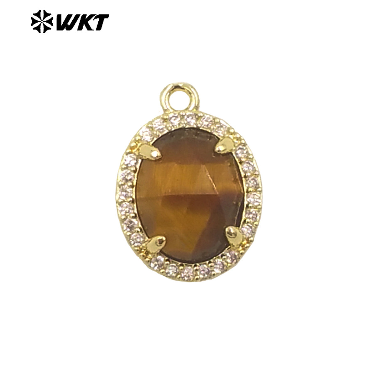 WT-P1991 on Sale Stylish Little Zircon Set With Multiple Gemstone 18K Gold Plated Round Unisex Pendant As Daily Dress and Gift