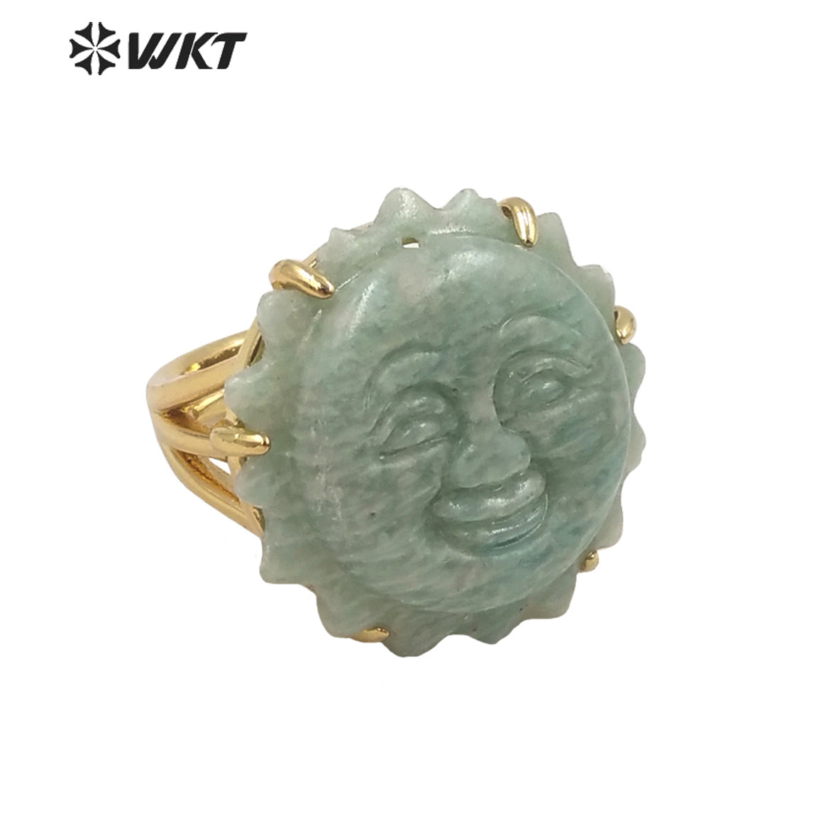 WT-R489 WKT Fashion Design Trendy Gift for Women Sun Design Colorful High Quality Gorgeous Natural Gemstone Stone Ring