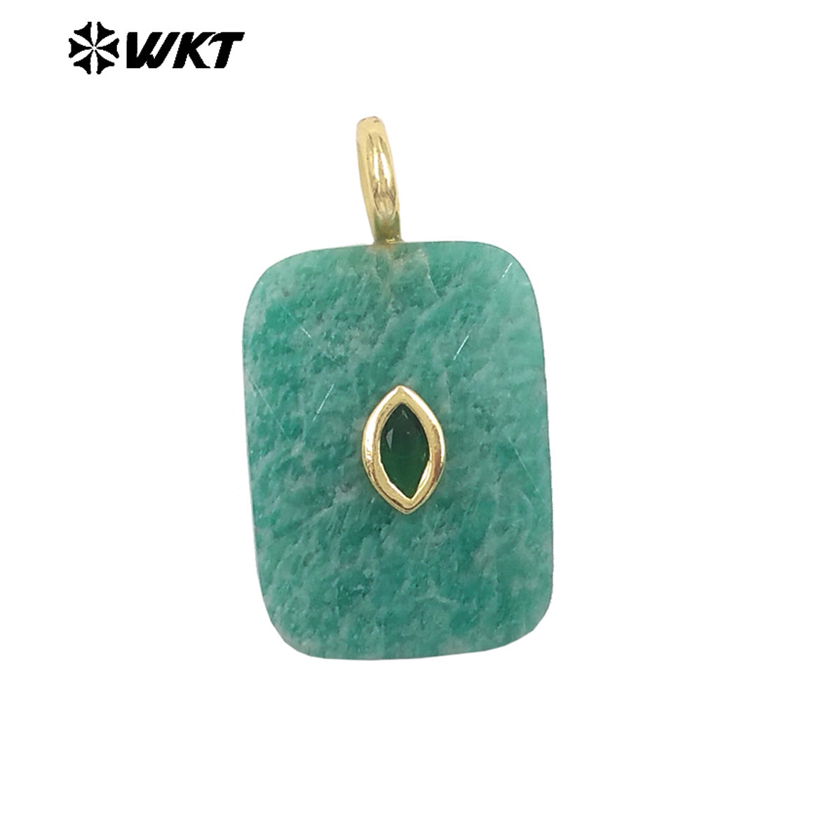 WT-P2139 Factory Wholesale Eye Shape Zircon And Natural Gemstones Square Faceted Pendants As Simple Style Jewelry Findings