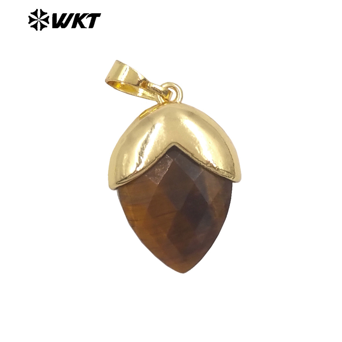 WT-P2016 High Quality Gold Plated Multi Color Natural Gemstones Labradorite Tiger Eye Stone Pendants For Jewelry DIY Accessories