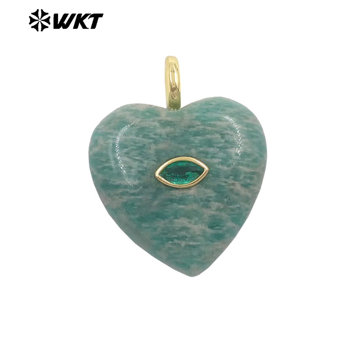 WT-P2042 Popular Sale Lapis Natural Stone Gold Plated Zircon Heart Shape Pendants For Romantic Women Necklace DIY Making