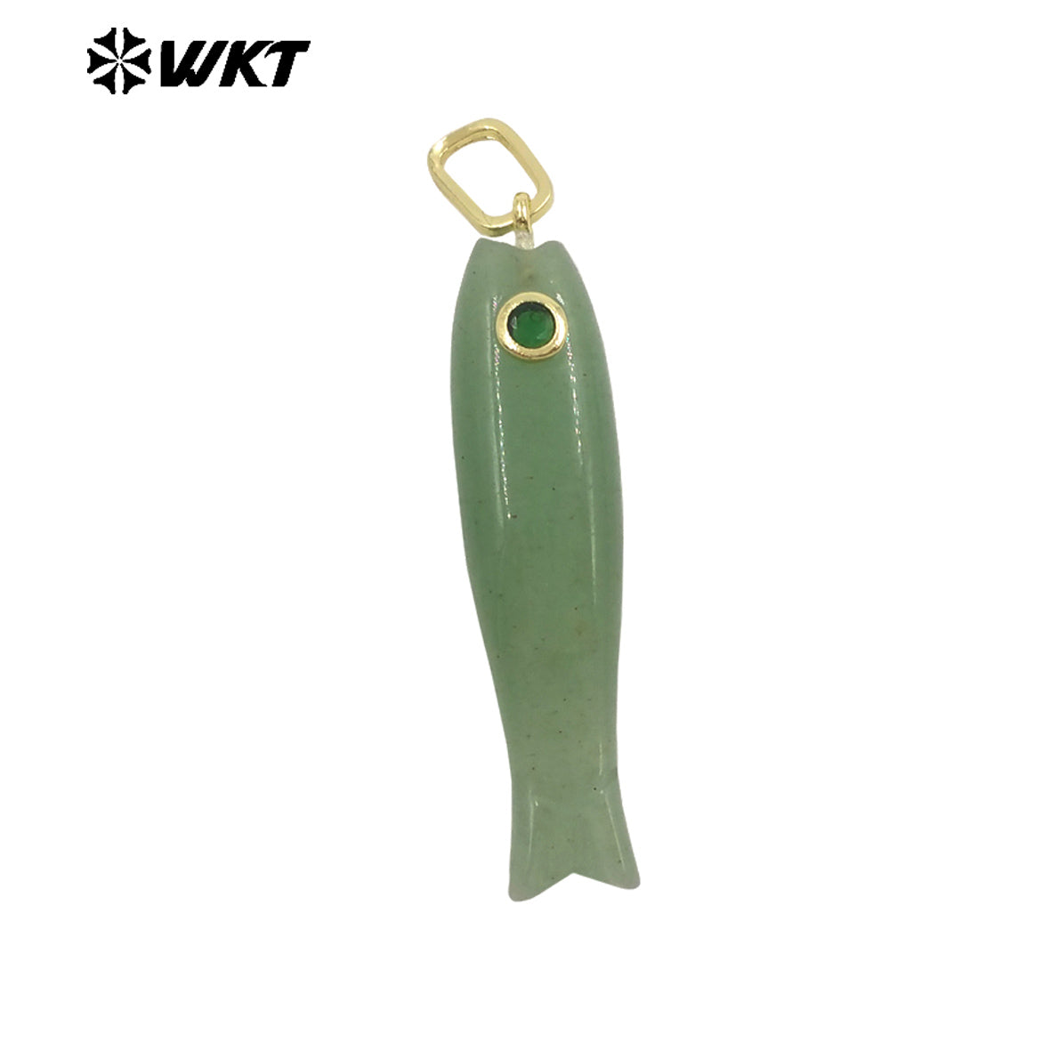 WT-P2114 Interesting Cute Style Natural Gemstones And Zircon Long Fish Shape Charms Pendants For Women Trendy Earrings DIY
