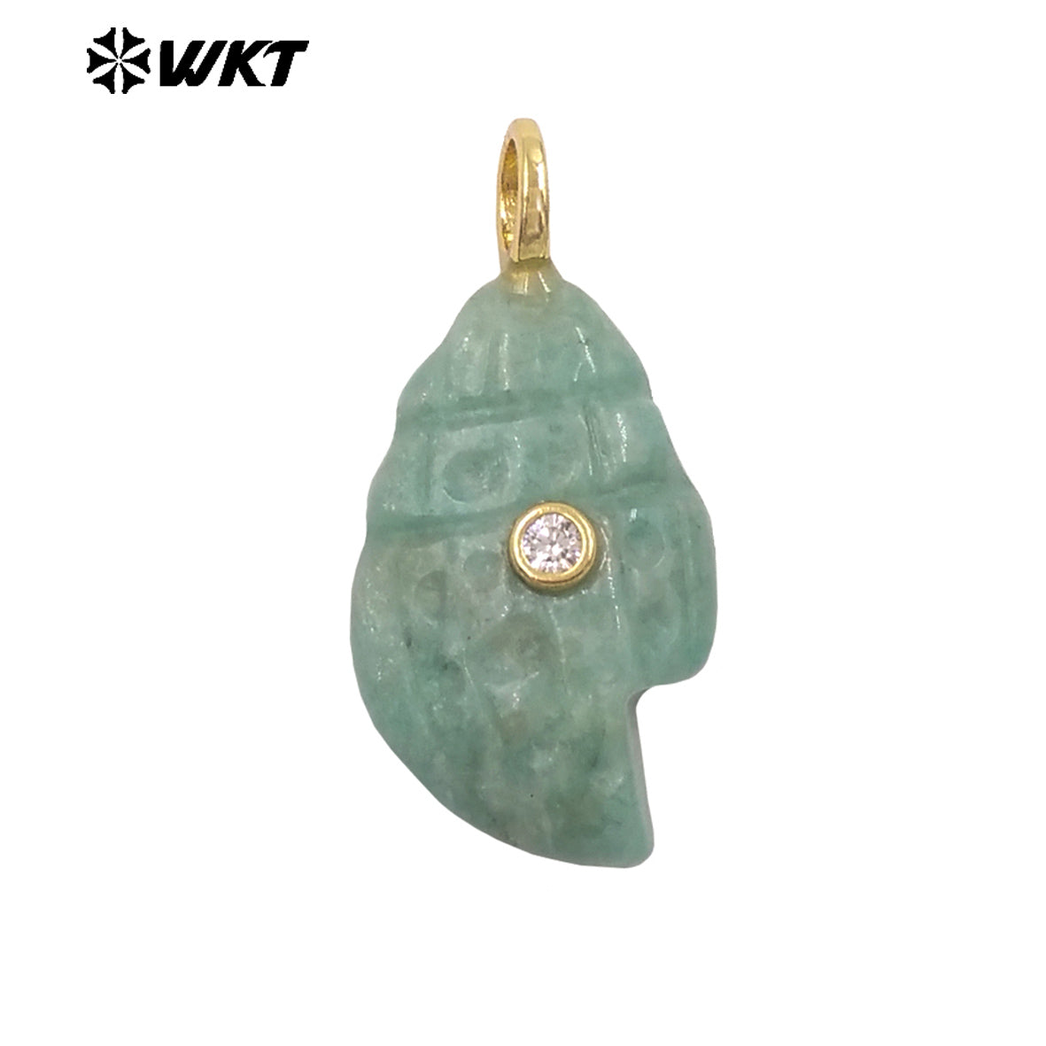 WT-P2122 Popular Lovely Style Natural Gemstones And Zircon Conch Shape Pendants For Handmade Earrings DIY Accessories