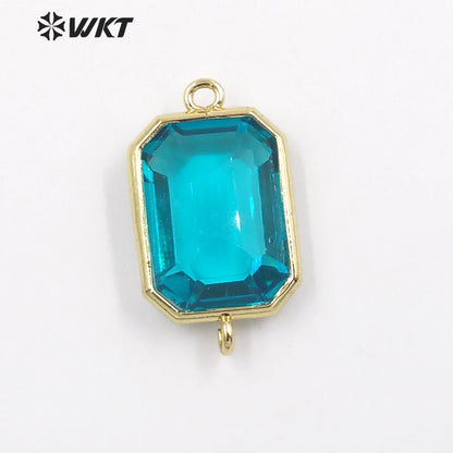 WT-C317 WKT Lapis/ Labradorite Gemstone Connectors for Jewelry Findings Amethyst Amazonite Stone for Bracelet