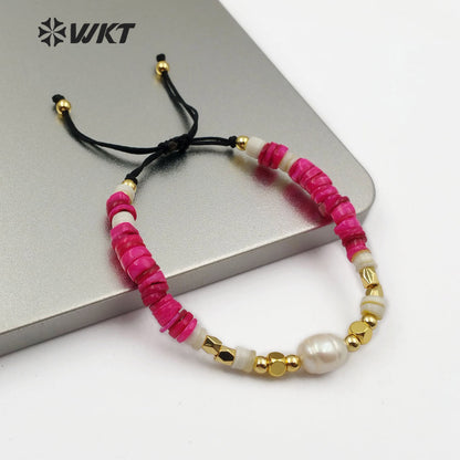 WT-B496 Wholesale Pearl Beads Flexible Bracelet New Arrival Fashion Natural Pearl Bracelet Women Charm Bracelet
