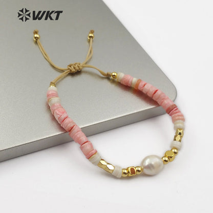 WT-B496 Wholesale Pearl Beads Flexible Bracelet New Arrival Fashion Natural Pearl Bracelet Women Charm Bracelet