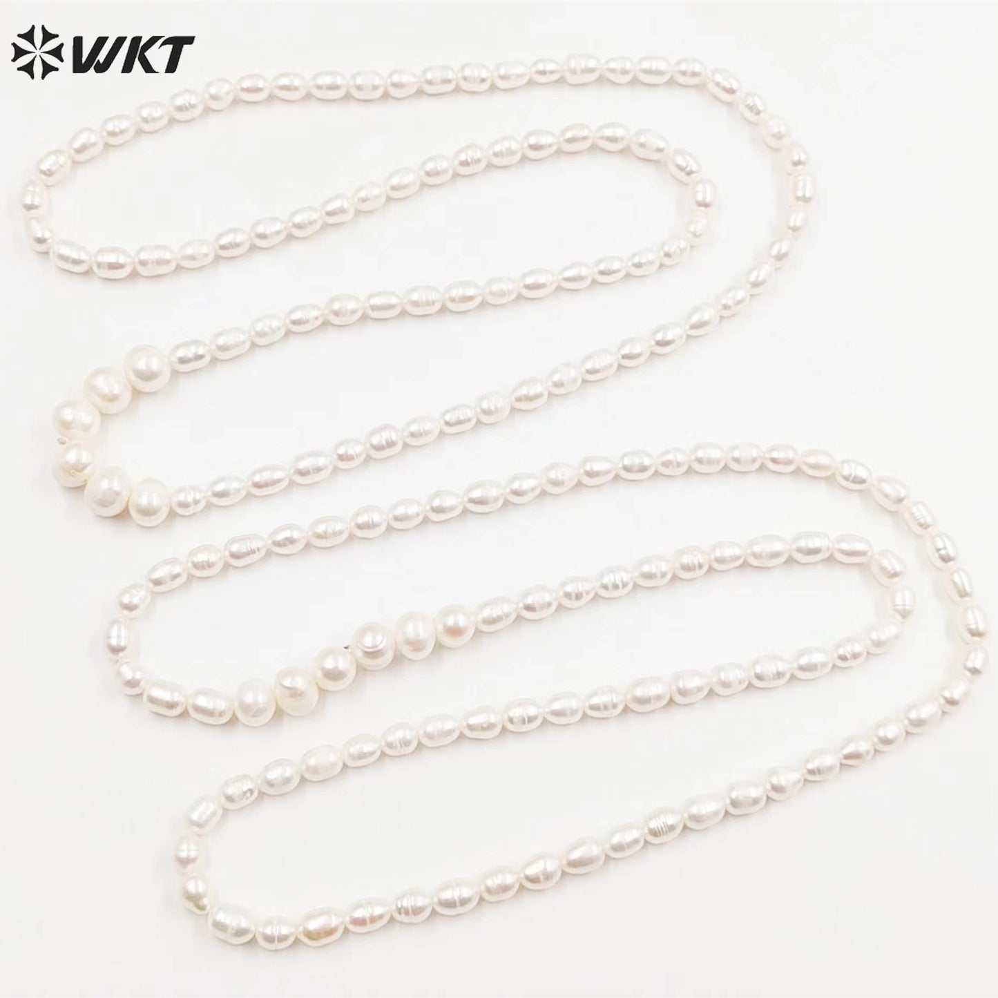 WT-JN245 Wholesale Vintage Freshwater Pearl Elegant 24 Inch 18k Chain Gold Plated Exquisite High Quality Necklace