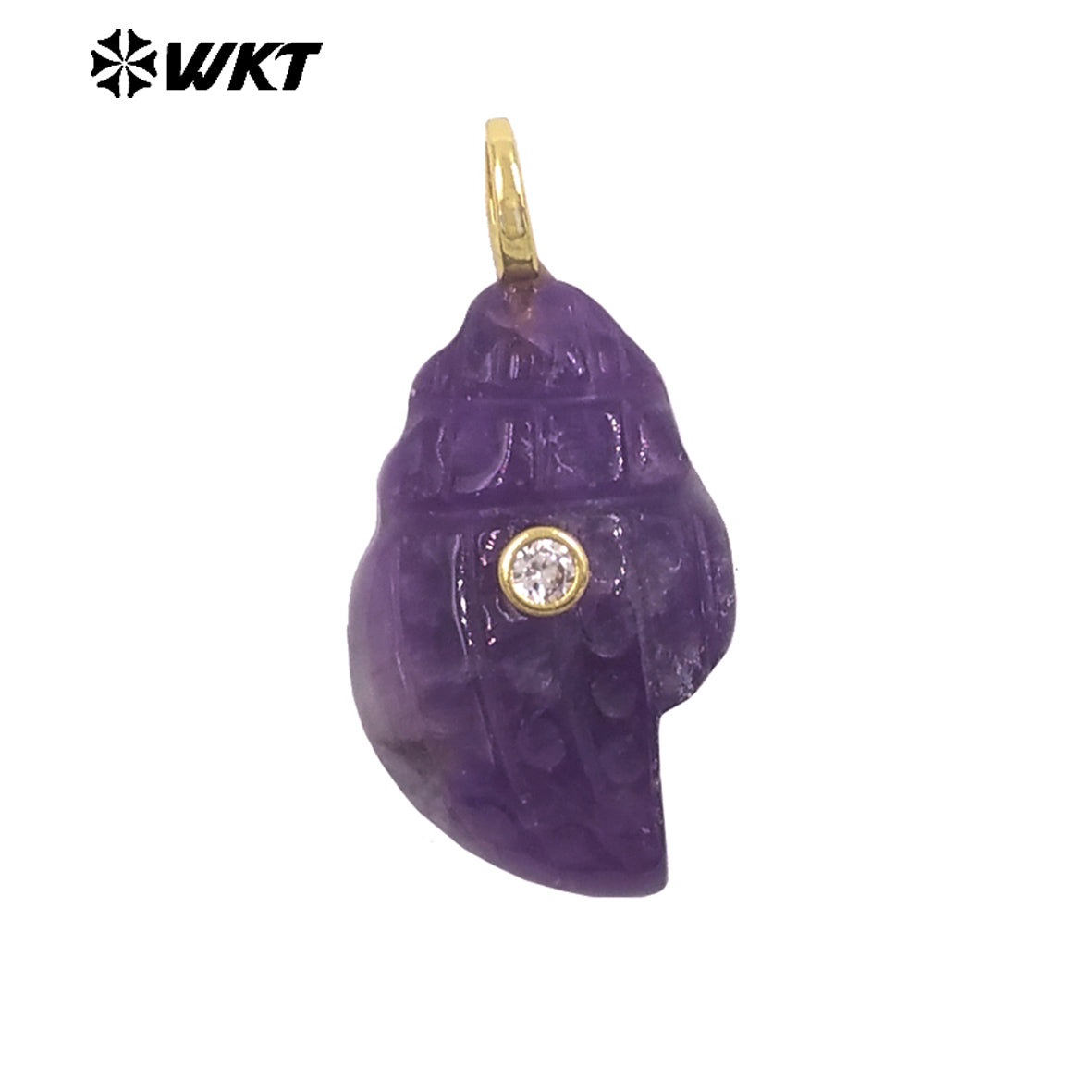 WT-P2122 Popular Lovely Style Natural Gemstones And Zircon Conch Shape Pendants For Handmade Earrings DIY Accessories