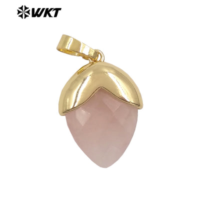 WT-P2016 High Quality Gold Plated Multi Color Natural Gemstones Labradorite Tiger Eye Stone Pendants For Jewelry DIY Accessories