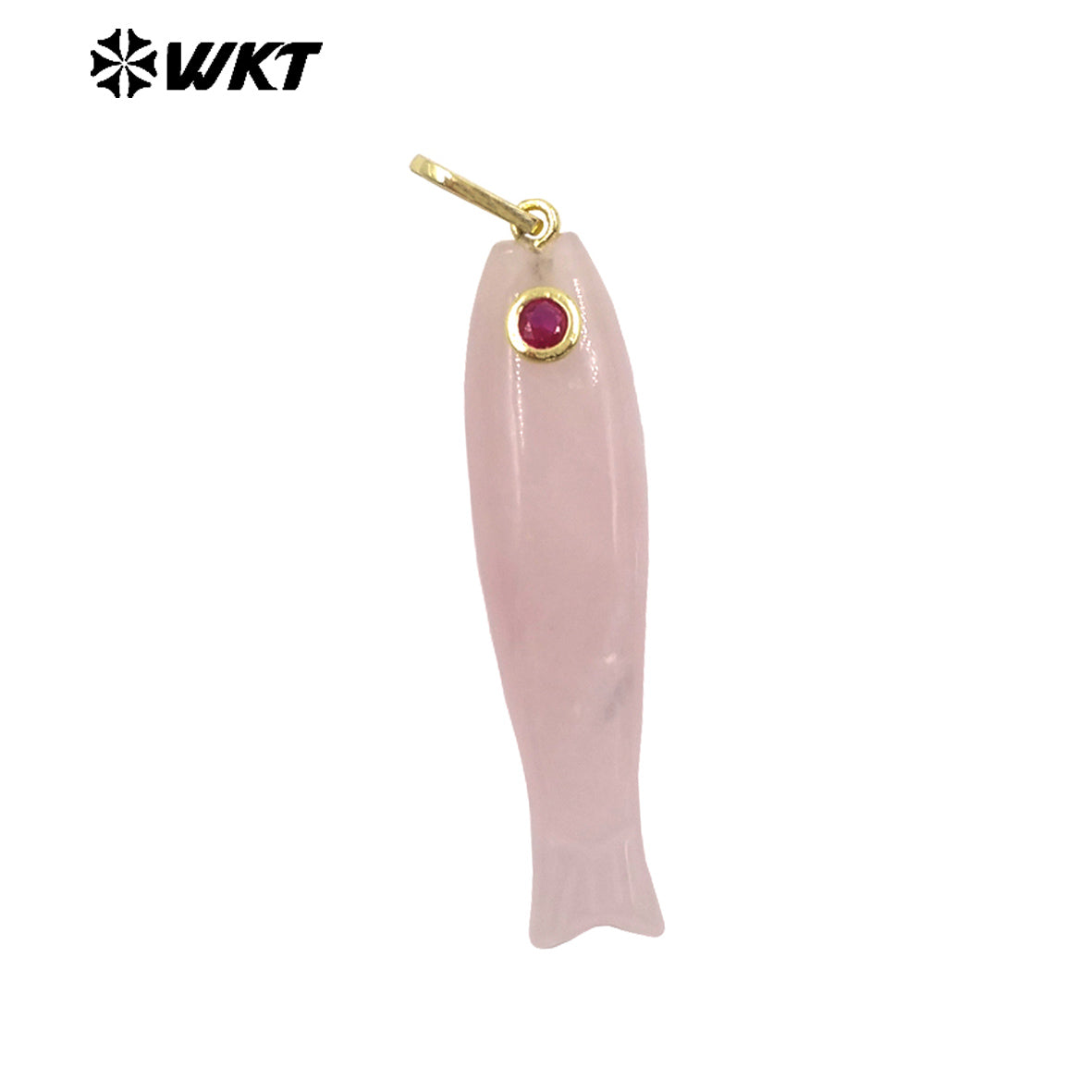 WT-P2114 Interesting Cute Style Natural Gemstones And Zircon Long Fish Shape Charms Pendants For Women Trendy Earrings DIY