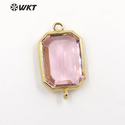WT-C317 WKT Lapis/ Labradorite Gemstone Connectors for Jewelry Findings Amethyst Amazonite Stone for Bracelet