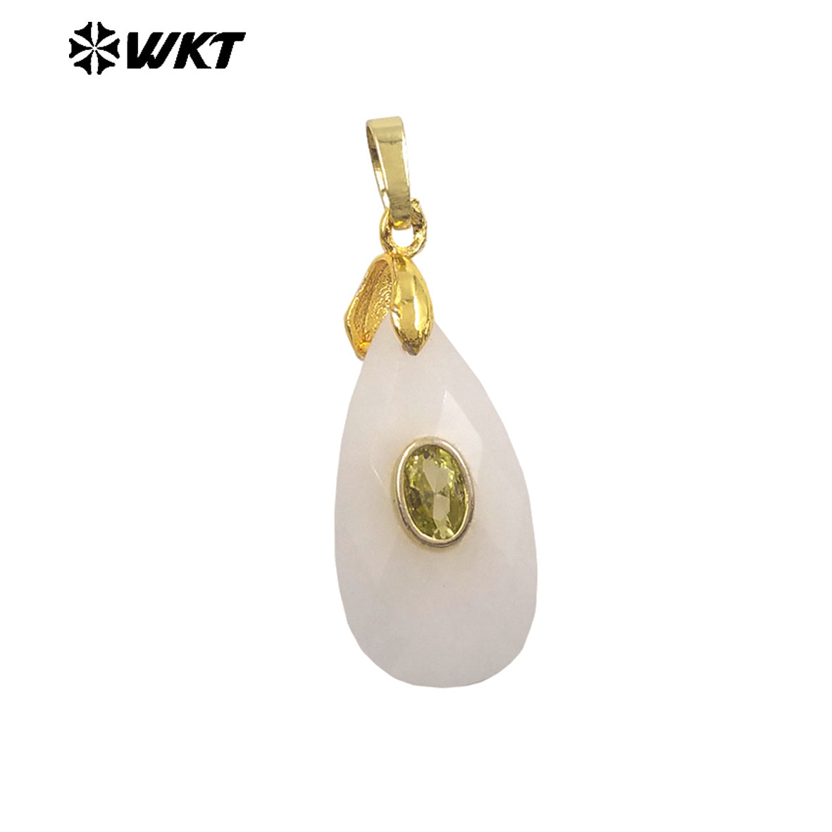 WT-P2044 New Arrival Natural Stone And Zircon Waterdrop Shape Lovely Charms Pendant As Women Elegant Earrings DIY Accessory