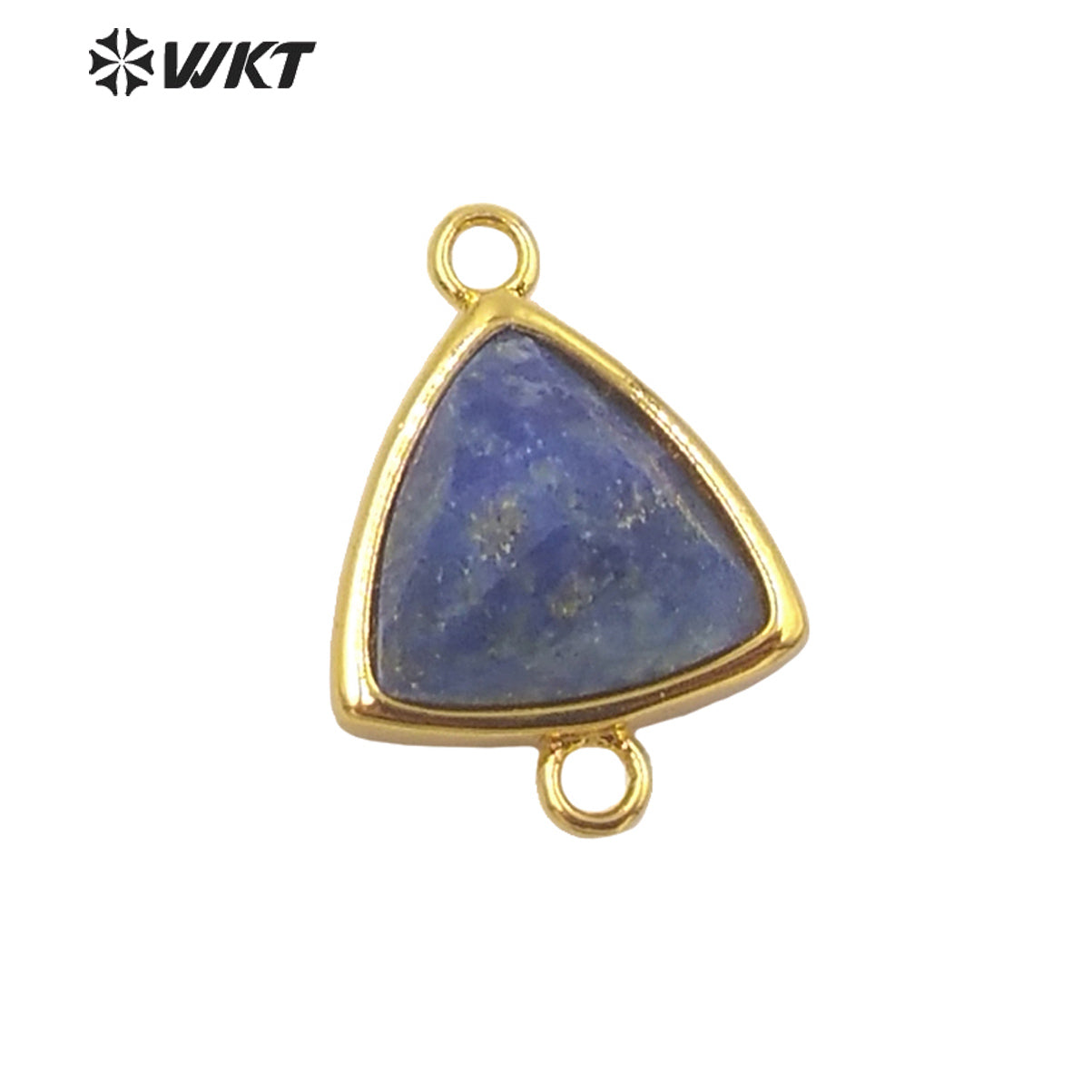WT-C309 Wholesale Fashion Gold Bezel Stone Connectors Small Size Gemstone Triangle Jewelry Findings Connectors for Bracelets