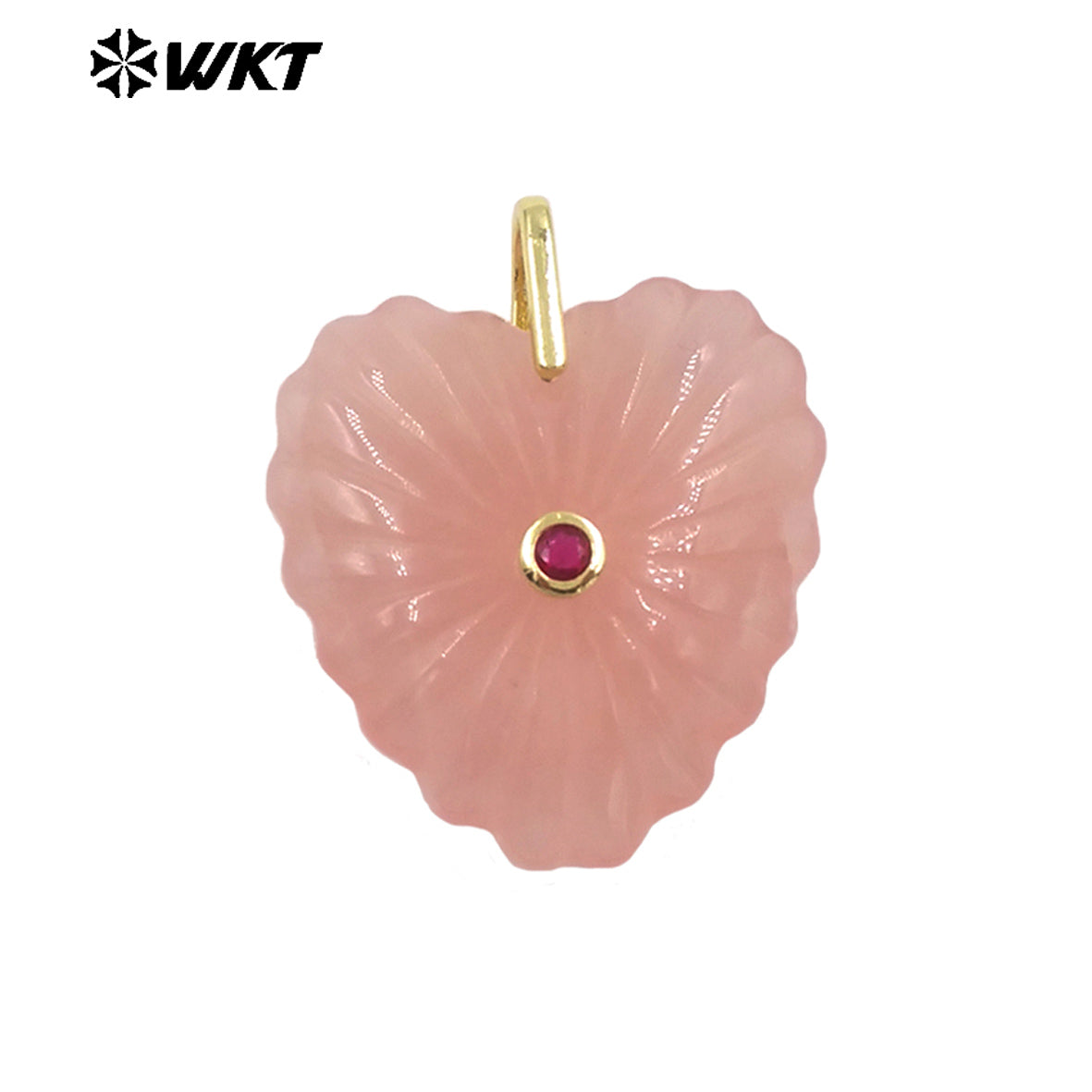 WT-P2091 Fashion Wholesale Natural Gemstone Hand Carved Heart Shape Gold Pendants For Friends Anniversary Gift Accessories