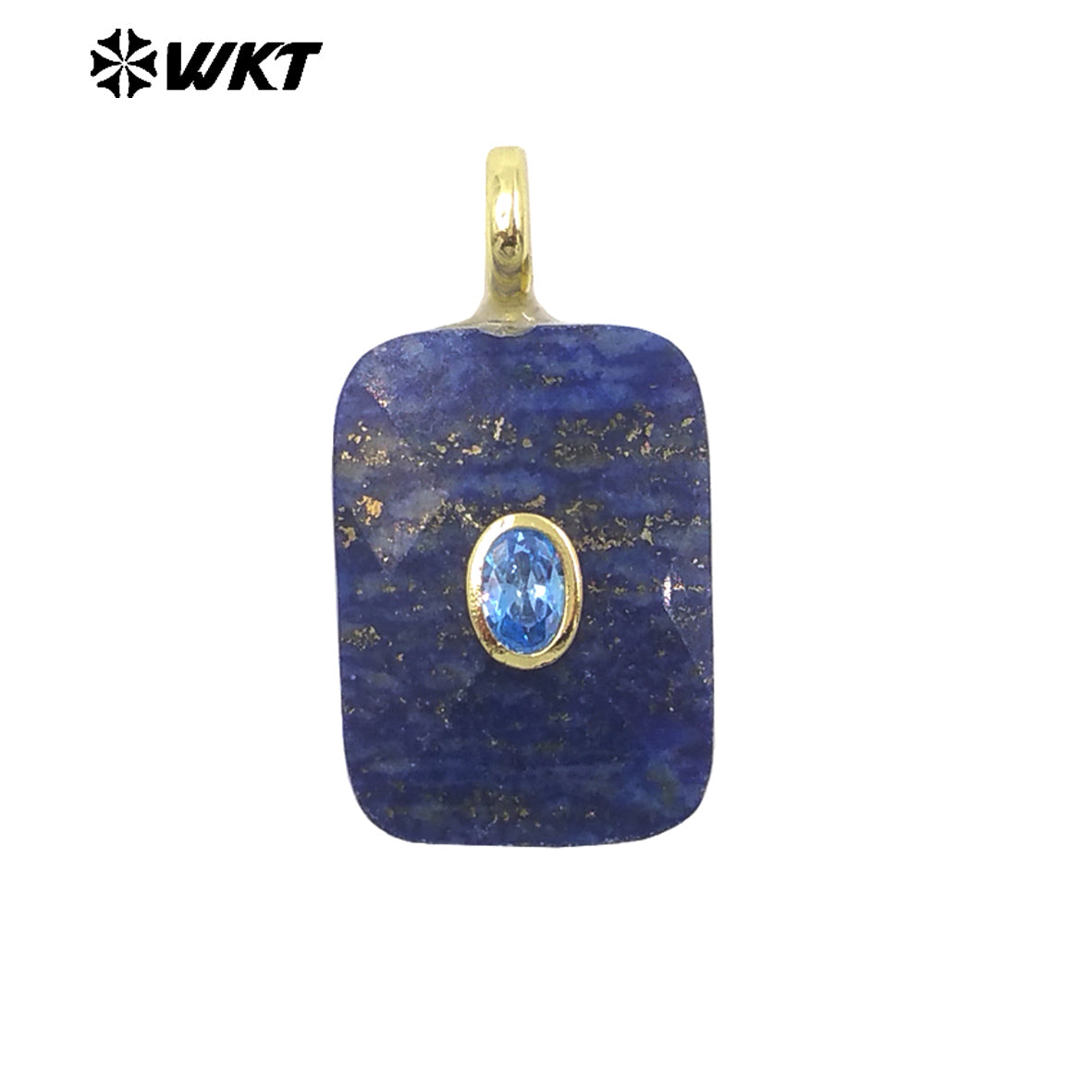 WT-P2107 High Quality Colorful Zircon And Natural Gemstone Faceted Rectangle Pendants As Women Simple Jewelry Accessories